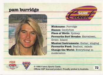 1995 Futera #72 Pam Burridge Back